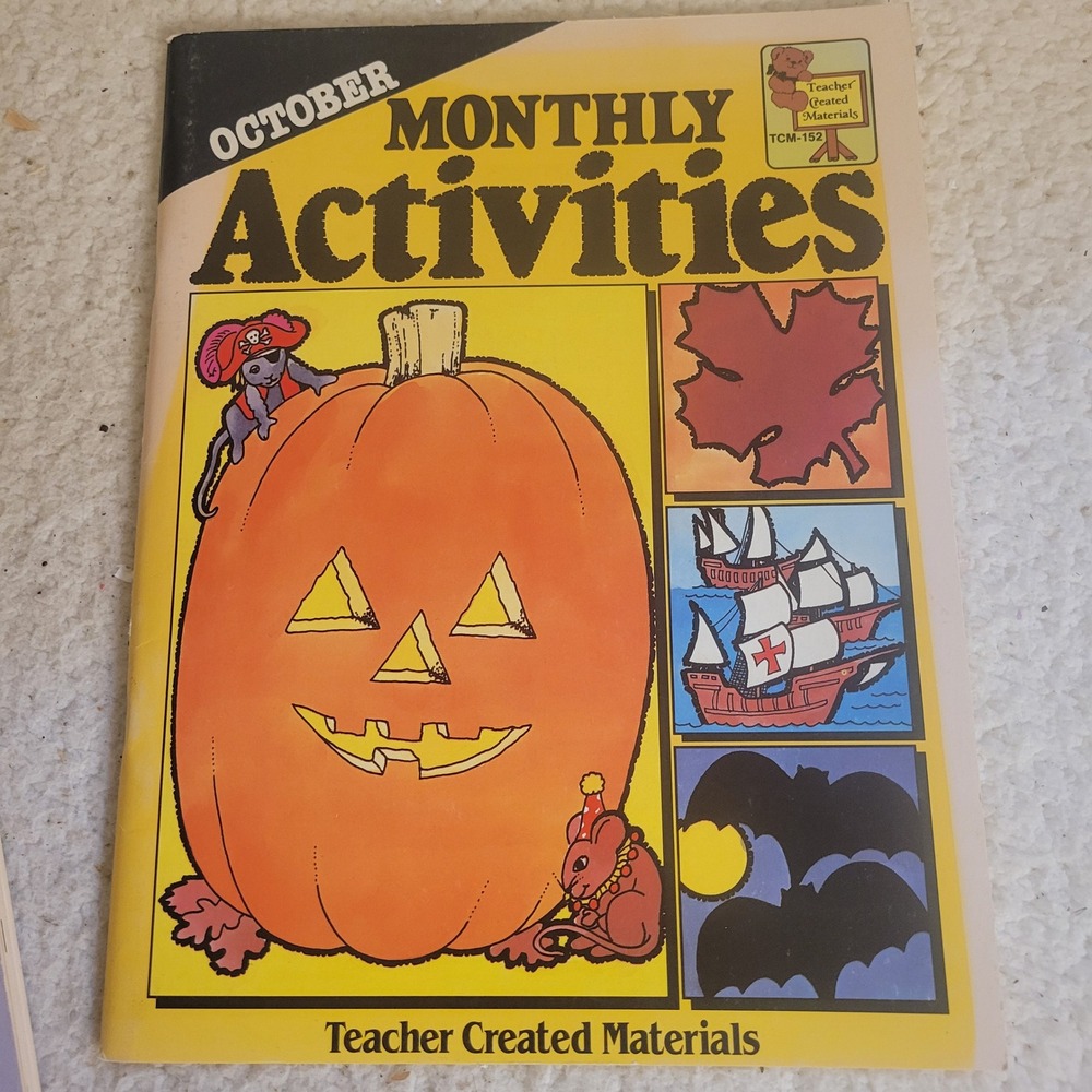 Teacher Created Materials October Monthly Activities Book 1989 Vintage Halloween